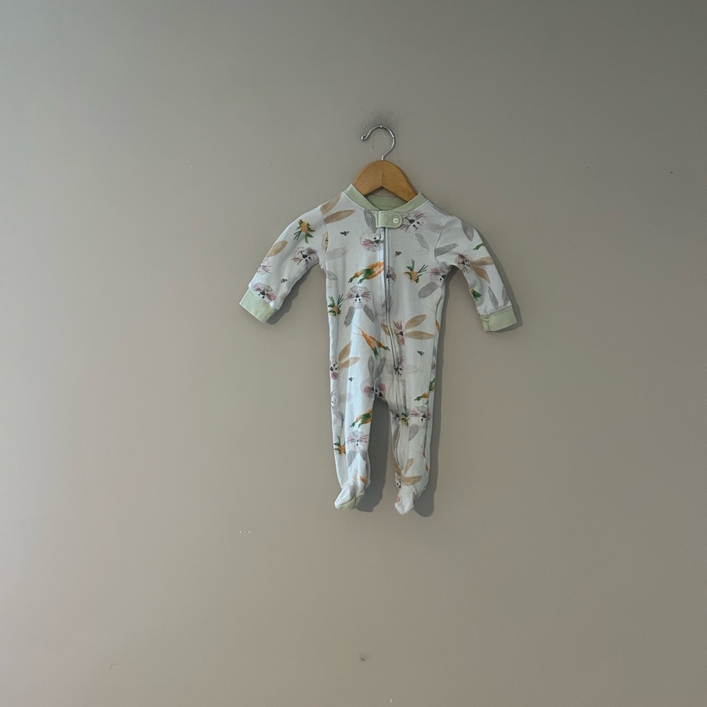 $10 ADD ON Burt’s Bees Baby footie zippy 3-6M Zara Easter bunny cloud island